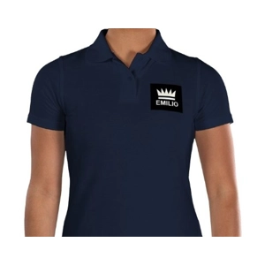 Emilio Woman's Navy Polo T Shirt Size Large