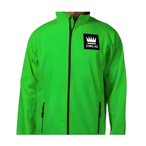 Emilio Men's Vivid Green Black Softshell Jacket Size Large