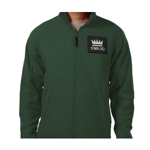 Emilio Men's Green Fleece Jacket Size Large