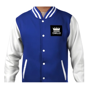 Emilio Men's Royal Blue White Varsity Jacket Size X Large