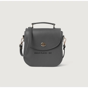 Emilio Places - Rey, Grey Leather Saddle Bag