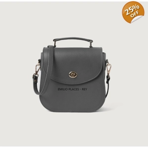 Emilio Places - Rey, Grey Leather Saddle Bag