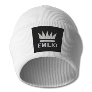 Emilio White Beanie Hat