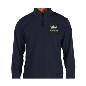 Emilio Men's Navy Zip Neck Microfleece Size Large