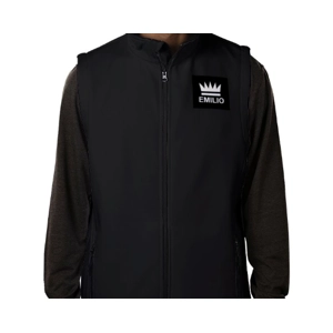 Emilio Men's Black Zip Neck Softshell Gilet Size Large