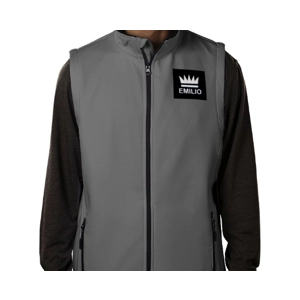 Emilio Men's Charcoal Zip Neck Softshell Gilet Size Large