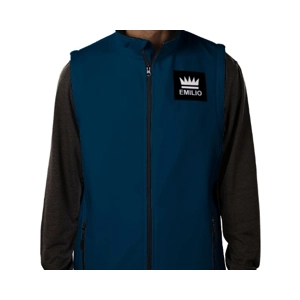 Emilio Men's Navy Zip Neck Softshell Gilet Size Large