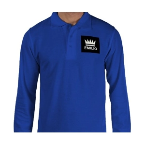 Emilio Men's Royal Blue Long Sleeve Polo Size Medium