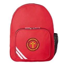 Aberford Primary School Embroidered Infant Backpack, Red