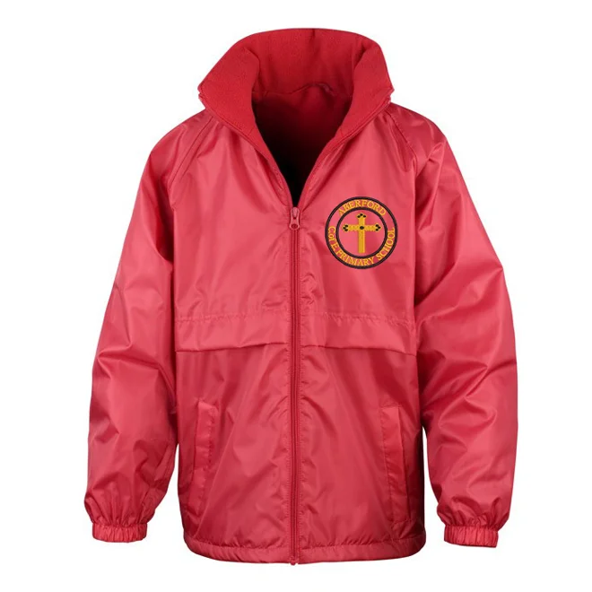 product Image for Aberford Primary School Embroidered Showerproof Fleece-lined Jacket, Red