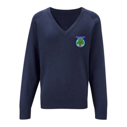 Barkston Ash Primary School Embroidered Knitted V-neck Jumper