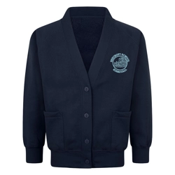 Beecroft Primary School Embroidered Pocketed Cardigan, Navy blue