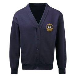 Bramham Primary School Embroidered Cardigan, Navy blue