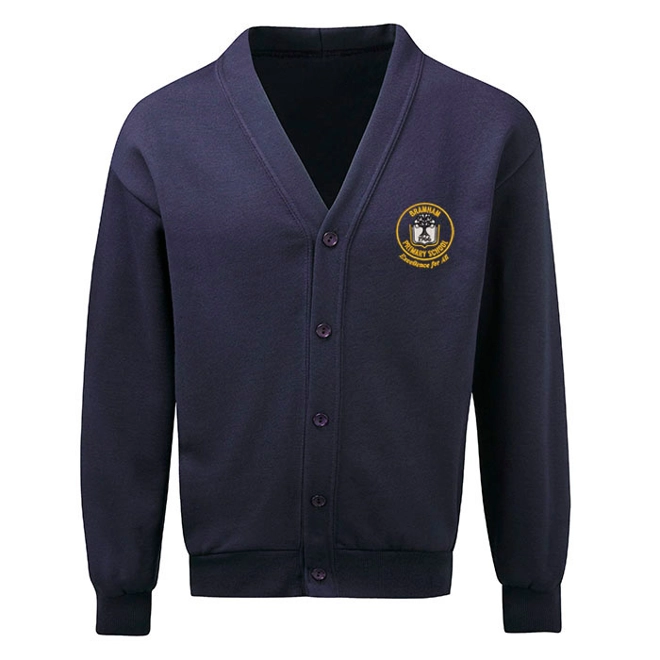product Image for Bramham Primary School Embroidered Cardigan, Navy blue