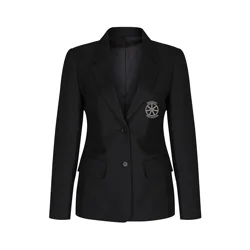 Brigshaw High School Embroidered Girls' Fitted Blazer, Black