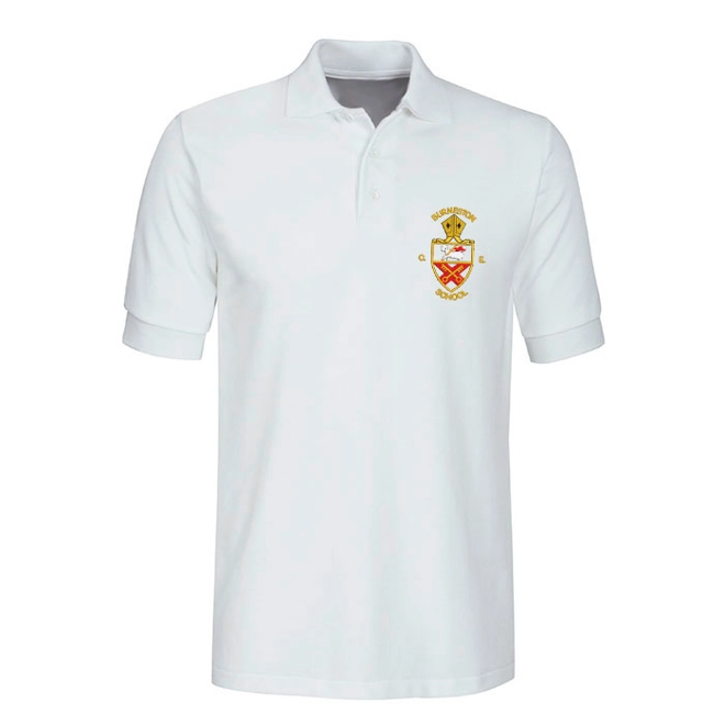 product Image for Burneston Primary School Embroidered Polo Shirt, White