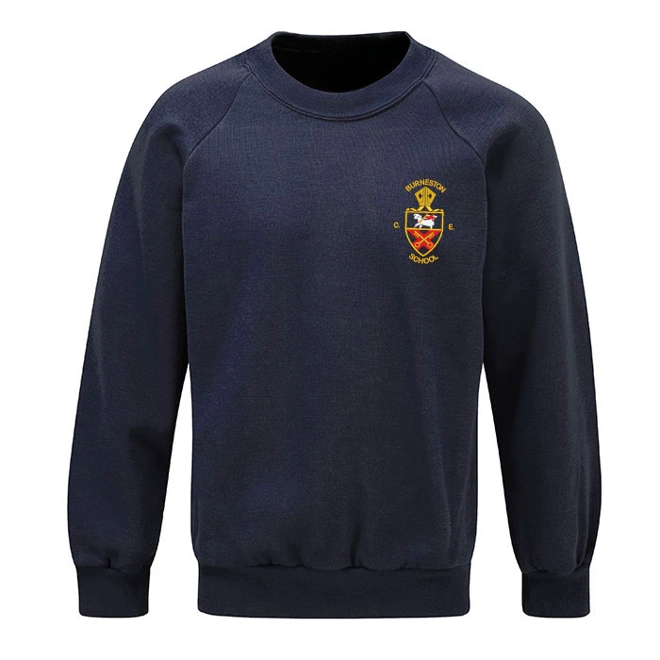 product Image for Burneston Primary School Embroidered Sweatshirt, Navy blue
