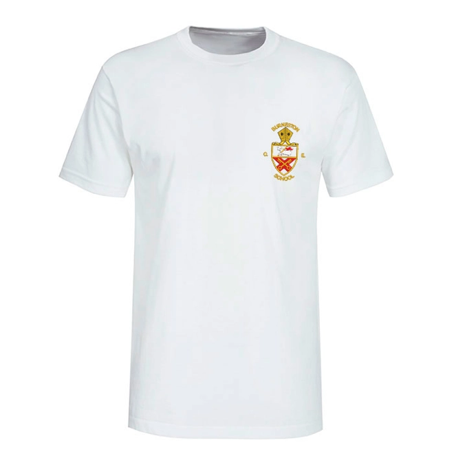 product Image for Burneston Primary School Embroidered T-shirt, White