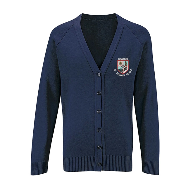 product Image for Cawood Primary School Embroidered Knitted Cardigan, Navy blue