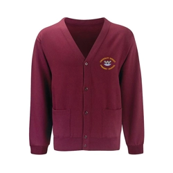 Crossley Street Primary School Embroidered Cardigan, Burgundy