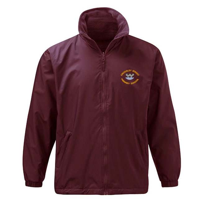 product Image for Crossley Street Primary School Embroidered Fleece-lined Showerproof Jacket, Burgundy