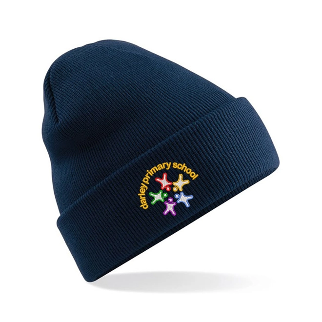 product Image for Darley Primary School Embroidered Beanie Hat, Navy blue