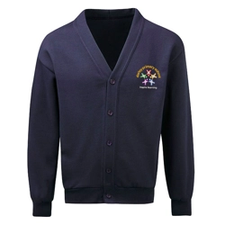 Darley Primary School Embroidered Cardigan, Navy blue