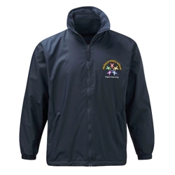 Darley Primary School Embroidered Fleece-lined Showerproof Jacket, Navy blue