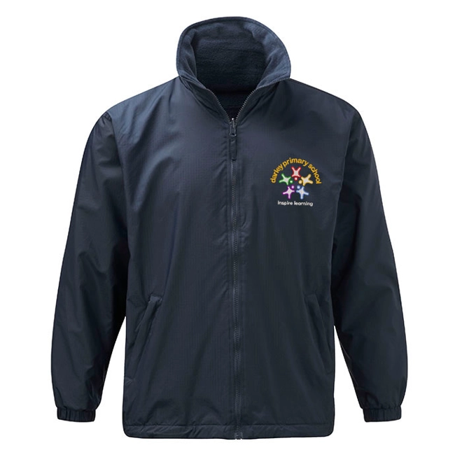 product Image for Darley Primary School Embroidered Fleece-lined Showerproof Jacket, Navy blue