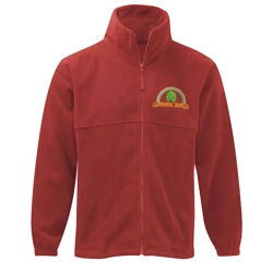 Deighton Gates Primary School Embroidered Fleece, Red