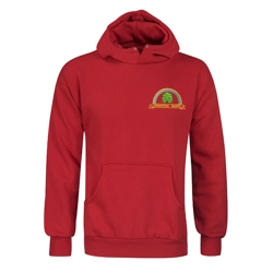 Deighton Gates Primary School Embroidered Sports Hoodie, Red