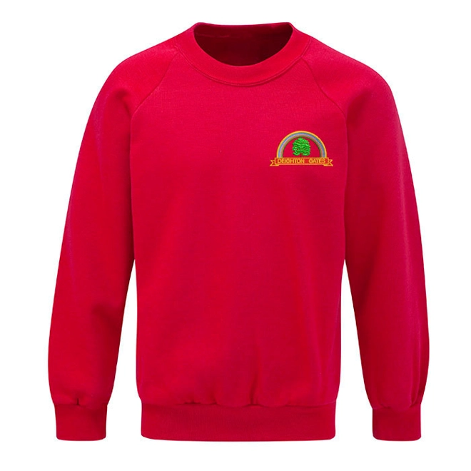 product Image for Deighton Gates Primary School Embroidered Sweatshirt, Red