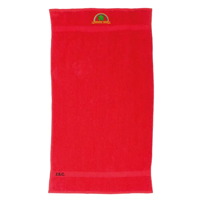 product Image for Deighton Gates Primary School Embroidered Swimming Towel, Red