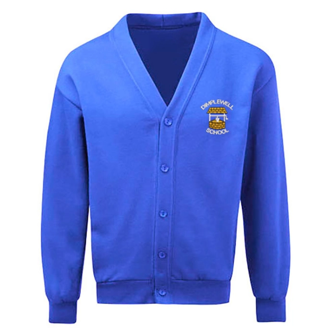 product Image for Dimple Well Infant School Embroidered Cardigan, Royal blue
