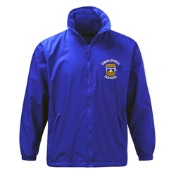 Dimple Well Infant School Embroidered Fleece-lined Showerproof Jacket, Royal b..