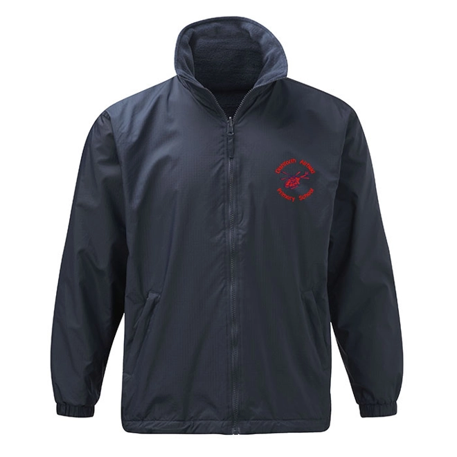 product Image for Dishforth Airfield Primary School Embroidered Fleece-lined Showerproof Jacket, Navy blue