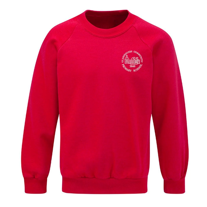 product Image for Glasshouses Primary School Embroidered Sweatshirt, Red