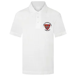 Lady Hastings' Primary School Embroidered Polo Shirt, White