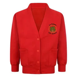Le Cateau Primary School Embroidered Pocketed Cardigan, Red