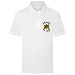 Le Cateau Primary School Embroidered Polo Shirt, White