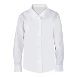 Girls' Long Sleeved Revere Collar School Blouse (Twin pack), White