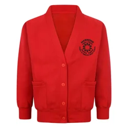 Marwood Infant School Embroidered Pocketed Cardigan, Red