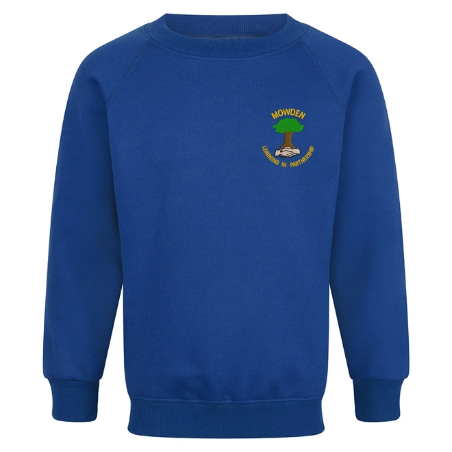product Image for Mowden Infant & Junior Schools Embroidered Sweatshirt, Royal blue