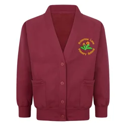 Primrose Lane Primary School Embroidered Pocketed Cardigan, Maroon
