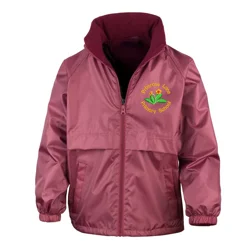 Primrose Lane Primary School Embroidered Showerproof Fleece-lined Jacket, Maroon