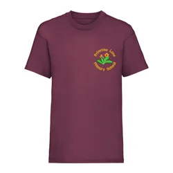 Primrose Lane Primary School Embroidered PE T-shirt, Maroon