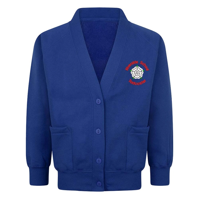 product Image for Riverside School & Nursery Embroidered Cardigan, Royal blue