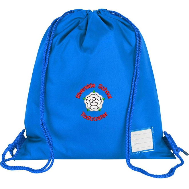 product Image for Riverside School & Nursery Drawstring PE Bag, Royal blue
