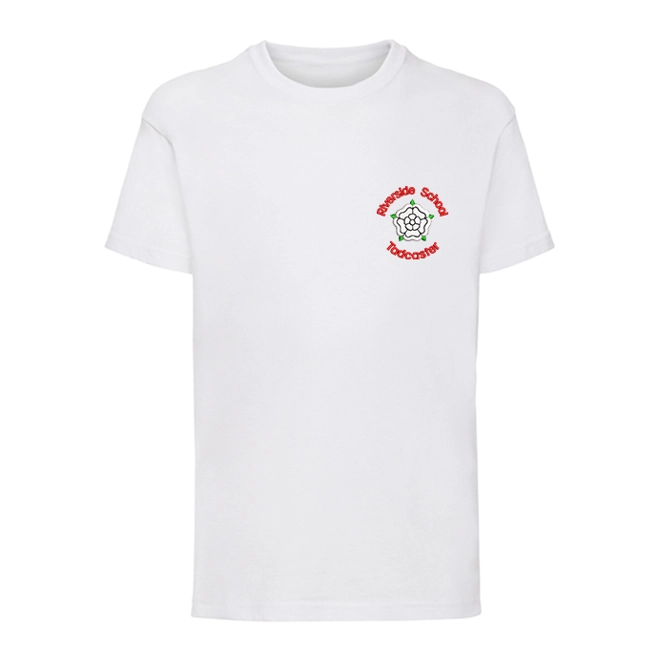 product Image for Riverside Primary School & Nursery Embroidered T-shirt, White