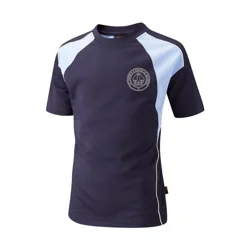 St. John's Catholic School Embroidered Sports T-shirt, Navy/Sky
